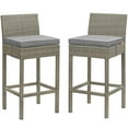 thumbnail image 1 of Modway Tabouret de Bar de Mobilier de Patio Extérieur en Rotin à 2 Conduits, Gris Pâle, 1 of 6