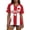 Brick Red, variant on Women's Girls Canada Fans Soccer Shirt Short Sleeve V-Neck T-Shirt Canada Maple Leaf & Flag Print Patriotic Tee Tops for Family