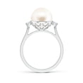 thumbnail image 2 of ANGARA Freshwater Cultured Pearl Ring with Diamond Accents in 14K White Gold for Women | June Birthstone Jewelry for Her, 2 of 8