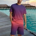 thumbnail image 2 of GERsome Men's 2 Piece Outfits Short Sleeve Crewneck Tops and Shorts Tracksuits Summer Lounge Sets M-4XL, 2 of 6