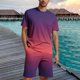 thumbnail image 2 of Blusa de Manga Corta Cuello Redondo Impresión Deportiva Camisa de Ajuste Delgado Poliéster Elástico Cintura Superior para los Hombres, Blusa Casual para el Uso Diario de Verano, 2 of 9