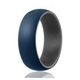 thumbnail image 1 of Anillo de bodas de silicona - Colección Duo estilo cúpula - Gris-Azul de ROQ para hombres - Anillo de 14 mm, 1 of 2