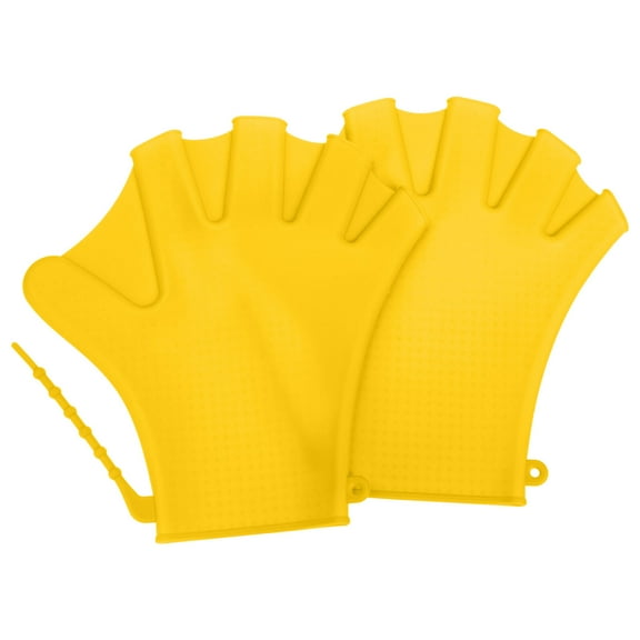ifundom 1 Pair Yellow Silicone Swimming Gloves for Pool, Diving, Snorkeling, and Water Sports