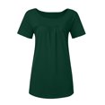 thumbnail image 4 of asdoklhq Womens Plus Size Tops Clearance Fashion Woman 0-Neck Short Sleeve Tops T-Shirt Summer Solid Loose Blouse, 4 of 7