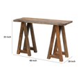 thumbnail image 4 of Pemberly Row 48 Inch Teak Wood Console Table with Live Edges in Rustic Brown, 4 of 9
