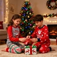 thumbnail image 3 of HYCLES Kids Christmas Pajamas Sets Santa Claus Dinosaur Sleepwear Long Sleeve PJS Set 2-12 Years for Boys Girls, 3 of 6
