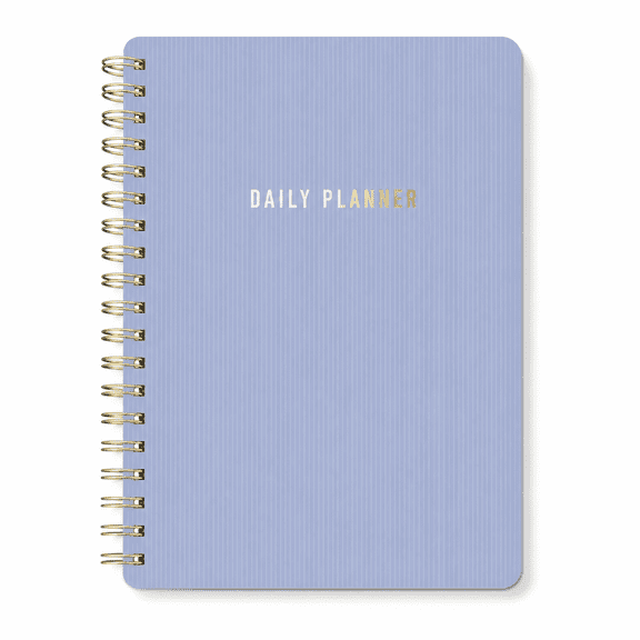 Undated Daily Planner, Two-Page Daily Layout with Hourly Schedule, To-Do List, Priorities and Notes, 160-Page Spiral Notebook, 6.5" x 9.5"