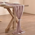 thumbnail image 1 of Chiffon Table Runner 28.4x120.1 Inches Sheer Wedding Runner Romantic Rustic Table Runner for Wedding Party Baby Shower Decorations,Dusty Rose, 1 of 7