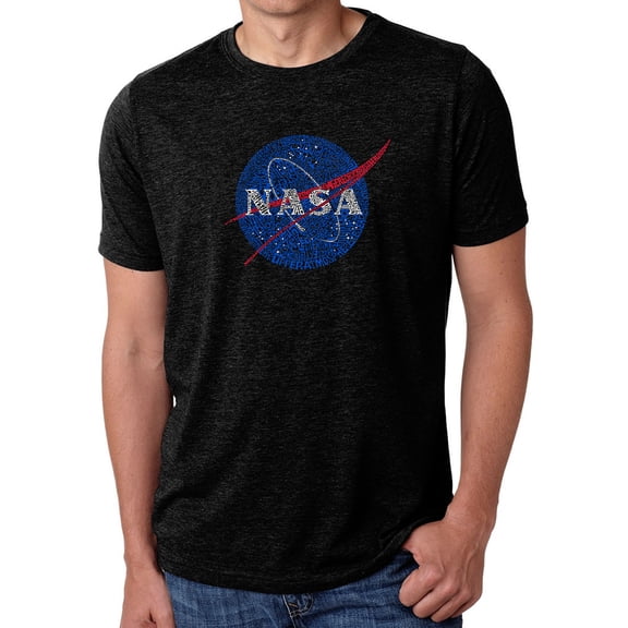 LA Pop Art Men's Premium Blend Word Art T-shirt - NASA's Most Notable Missions