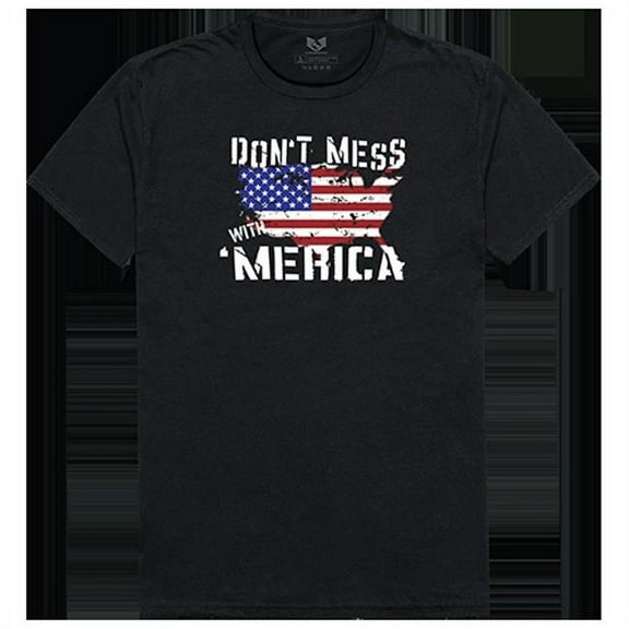 Rapid Dominance  Dont Mess with America Relaxed Graphic Tee Shirt, Black - Medium
