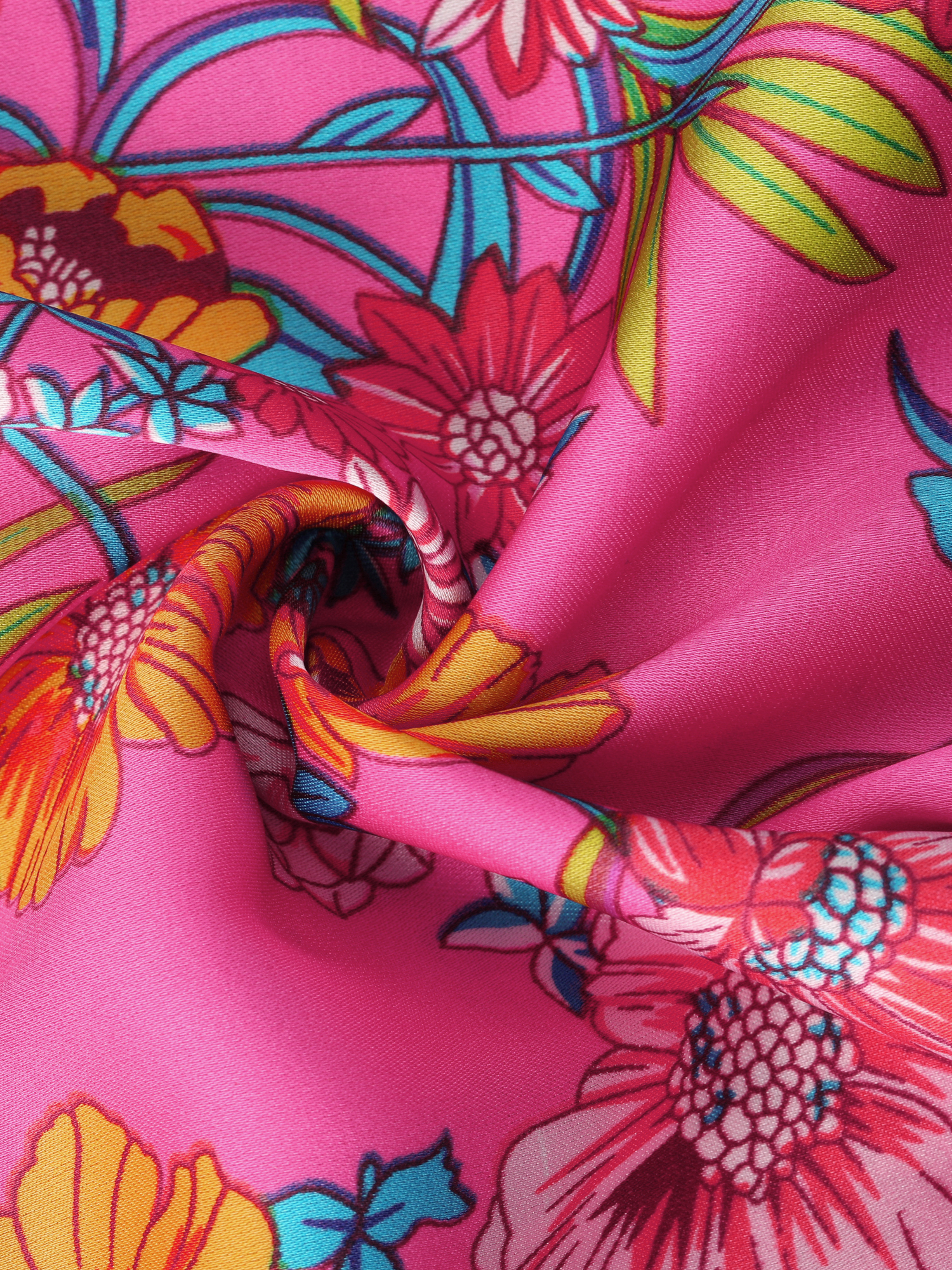 DARING DIVA Women's Hawaiian Shirt with Shorts Pajamas Set M Rose Red