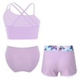 thumbnail image 2 of HULIJA Kids Girls 3 Piece Tankini Swimsuits Crop Top Bottom Sleeveless Surfing Bathing Suit Swimwear Lavender 12, 2 of 7