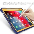 thumbnail image 5 of Dteck Case for iPad Pro 11 4th Gen 2022/ 3rd Gen 2021/ 2nd Gen 2020/ 1st Gen 2018 , Military Grade Shockproof Silicone Kickstand Cover for iPad Air 5 / iPad Air 4, Navy + Yellow, 5 of 6