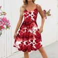 thumbnail image 4 of Women's Valentines Dress Retro Sleeveless Spaghetti Strap Party Dress 2026 Trendy Swing A-Line Flare Dresses Red 2XL, 4 of 4