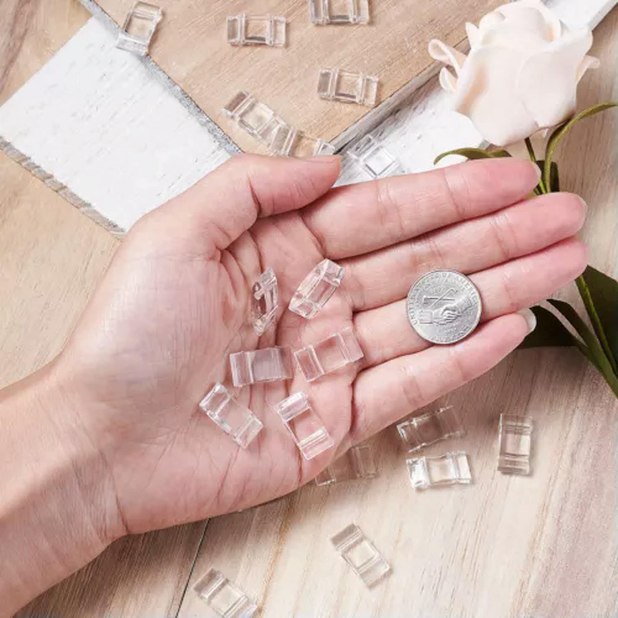 U8MO 780pcs/500g Acrylic Carrier Beasd Rectangle 2-Hole Peyote Jewelry Bases 17x9mm-Clear