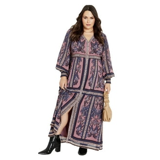 Avenue Women's Plus Size Lucia Plisse Maxi Dress - Walmart.com