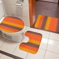 thumbnail image 5 of Color Striped Gradient Bathroom Rugs Set Modern Orange Yellow Brown Minimalist Non Slip Absorbent Soft Bath Mats 3 Piece Set with Bathroom Rug, U-Shaped Floor Mat, Toilet Seat Cover Small Size, 5 of 9