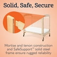 thumbnail image 2 of Foundations Serenity 3-Panel Clearview Compact Crib, Fixed-Side, 3" Mattress Included, Natural Wood, 2 of 8