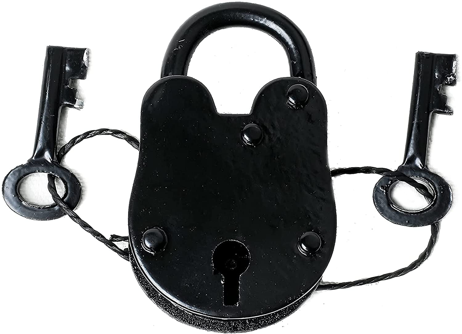 Pad Key Lock-Theatre Film Prop 2 X  Iron Keys Antique Style Metal Old Looking 