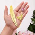 thumbnail image 5 of BR Marcapáginas con Pluma de Metal Dorado Mariposa 3D y Colgante de Cuentas Rosa, 5 of 5