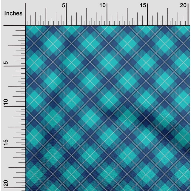 oneOone Cotton Silk Fabric Tartan Check Printed Fabric 1 Yard 42 Inch Wide
