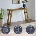 thumbnail image 3 of Alaterre Furniture Lawas Solid Wood Console Table - 56 Inch Modern Farmhouse Entryway Table (Oak), 3 of 6