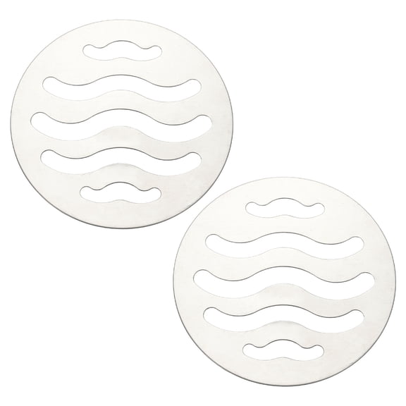 Uxcell 2 Pcs Round Floor Drain Cover, Stainless Steel Shower Hair Catcher Drain Grate for Small Lawns, Bathroom Covers, Kitchen Floor Drains, Silver Tone(3.5 Inches)