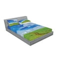 thumbnail image 2 of Ambesonne Nature Fitted Sheet & Pillow Sham Set, Path in Meadow Rural, Full, Blue, 2 of 2