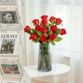 thumbnail image 3 of 12PCS Artificial Silk Flowers Realistic Roses Bouquet Long Stem for Home Wedding Decoration Party (White), 3 of 4