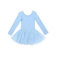 thumbnail image 6 of iiniim Kids Girls Shiny Long Sleeve Ballet Dance Tutu Dress Dancewear Gymnastics Skirted Leotard, 6 of 7