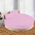 thumbnail image 2 of Cotton Sheet Round, 4 Piece Cotton Round Bedsheet 100% Egyptian Cotton, 22" Deep Pocket,76" Diameter, 400 TC, Round Sheet Set, Super Soft, Luxury and Easy Care -Pink Solid, King Size, 2 of 3