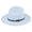 Blue, variant on Women's Wide Brim Felt Fedora Hat, Adjustable Leather Belt Buckle, Elegant Jazz Style Cowboy Hat Light Green One Size