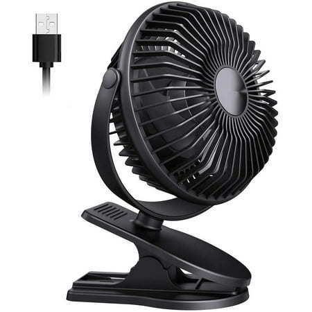 

Clip On Fan Stroller Fan Battery Operated Portable Fan Stepless Speed 360 Degree Rotation Small Desk Fan with Strong Clamp Pe