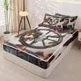 thumbnail image 2 of jejeloiu Western Bull Skull Zipper Full Size Comforter Sets with Fitted Sheet and 2 Pillowcases For Kids,Rustic Cowhide Retro Texas Stars Print Zipper Bedding Set For Boys,Reversible,4 Pieces, 2 of 7