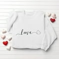 thumbnail image 4 of Womens White Love Sweatshirt - Valentine's Day Oversized Crewneck with Embroidered Heart, Soft Fleece Romantic Pullover Gift for Her & Cozy Wear,Size XS, 4 of 6