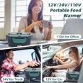thumbnail image 4 of Electric Lunch Box Food Heater, 80W Portable Warmer for Car Truck Work with 304 Stainless Steel Container, 12V/24V/110V Green Heated Lunch Box Suitab, 4 of 8