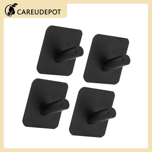 Zyler - Adhesive Hooks Towel Coat Hooks Wall Hooks Stick On Kitchen Black Item Of 4
