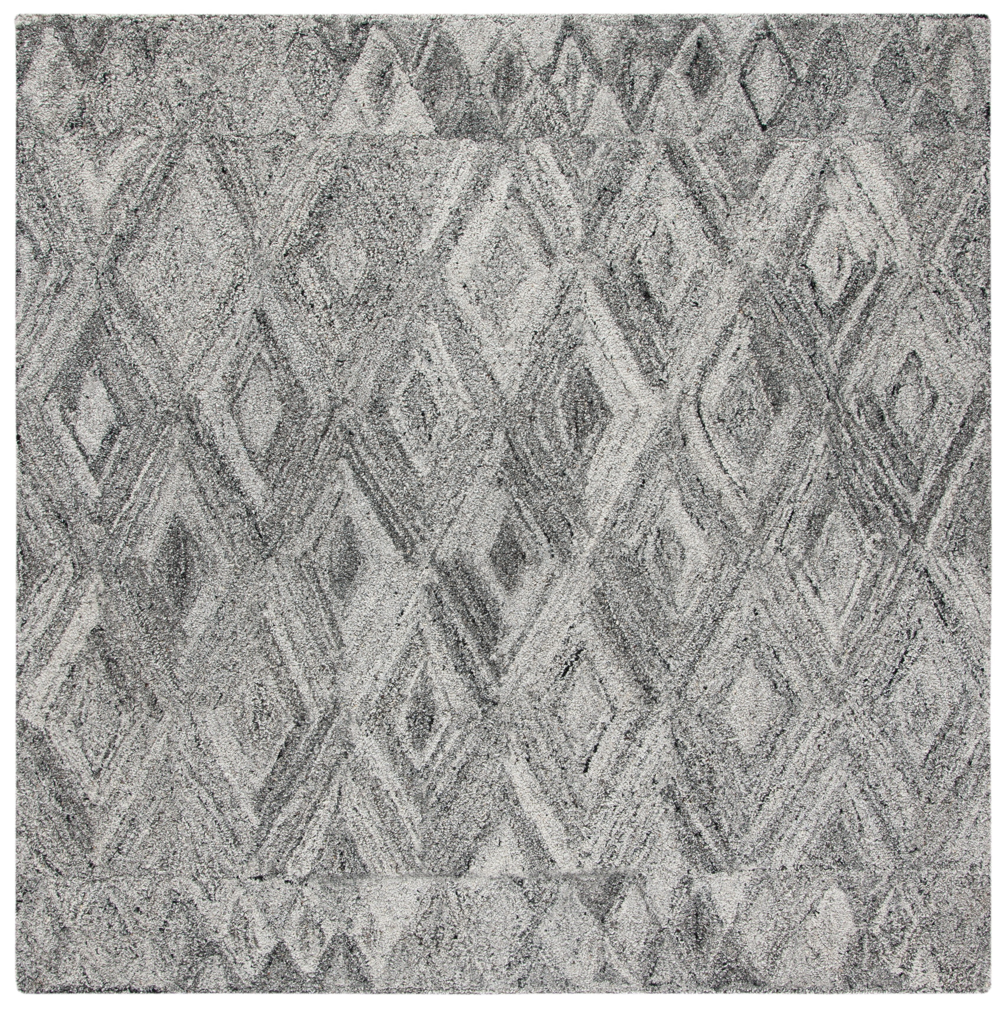 SAFAVIEH Abstract Keigh Geometric Area Rug, Gray/Black, 6' x 6' Square