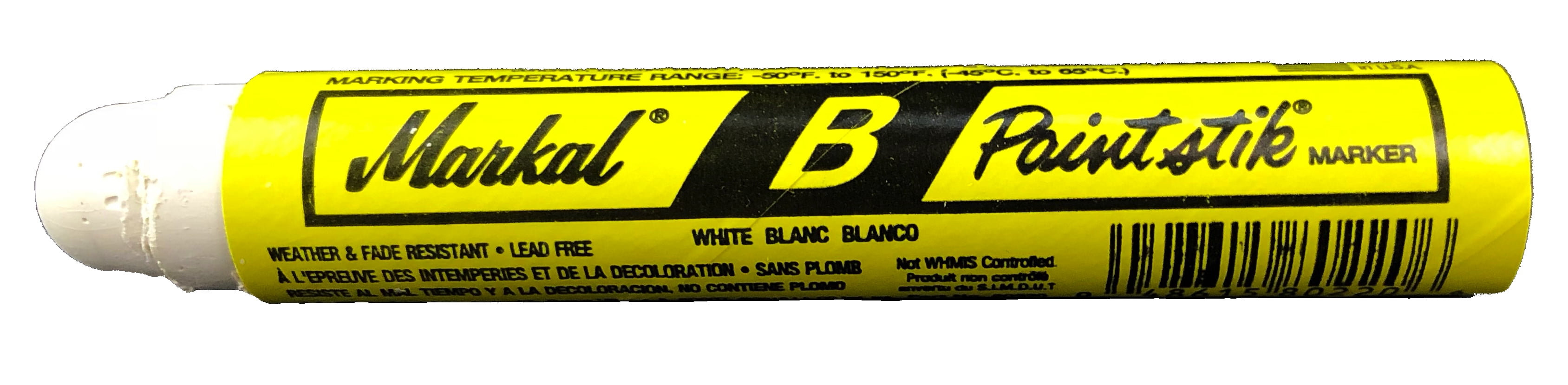 Single Markal B White Tire Chalk Paint Stick Crayon Surface Marker