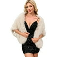 thumbnail image 4 of KANG Faux Shawl Wrap For Elegant Soft Warm Winter Stole Evening Party Wear Fashionable Cozy Outerwear, 4 of 9