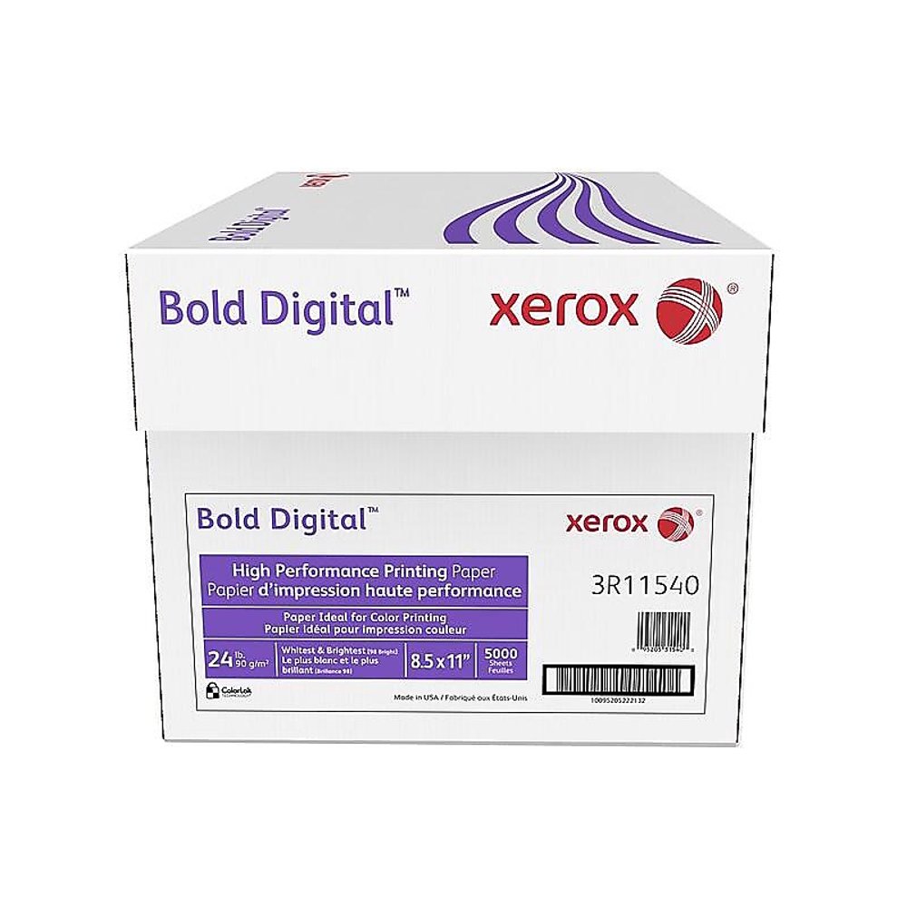 Xerox Bold Digital Printing Paper, 8 1/2 x 11, White, 500 Sheets