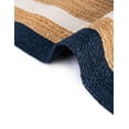 thumbnail image 5 of Indian Handmade Braided Navy Blue & White Boder Natural Jute Area Rug, Home Décor Rug, Jute Rug for Bedroom, Dining Room, living room, Doormat Rug Size - 4' x 6' Oval (120 cm x 180 cm), 5 of 5