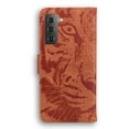 thumbnail image 4 of SaniMore Case for Samsung Galaxy S22 Tiger Embossing Flip Wallet, [RFID Blocking] PU Leather Magnetic Clasp Cover with Card Holder & Kickstand Full Body Protective Shell, Brown, 4 of 9