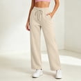 thumbnail image 6 of LIaqionyy Womens Sweatpants Wide Leg Baggy High Waisted Comfort Casual Fall Winter Workout Gym Trousers with Pockets, 6 of 7