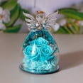 thumbnail image 5 of Natural Immortal Flowers Valentines Day Gifts, Angel Figurines Glass Cover with Preserved Forever Real Rose, Glowing Love Decorations Romantic Angel Flowers Gifts for Women, 1Pc(Blue1,3.9x3.9x5.9"), 5 of 7