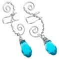 thumbnail image 2 of 1 Pair Elves Ear Cuff Crystal Pendant Ear Clip Delicate Ear Bone Clips Ear Decor, 2 of 8