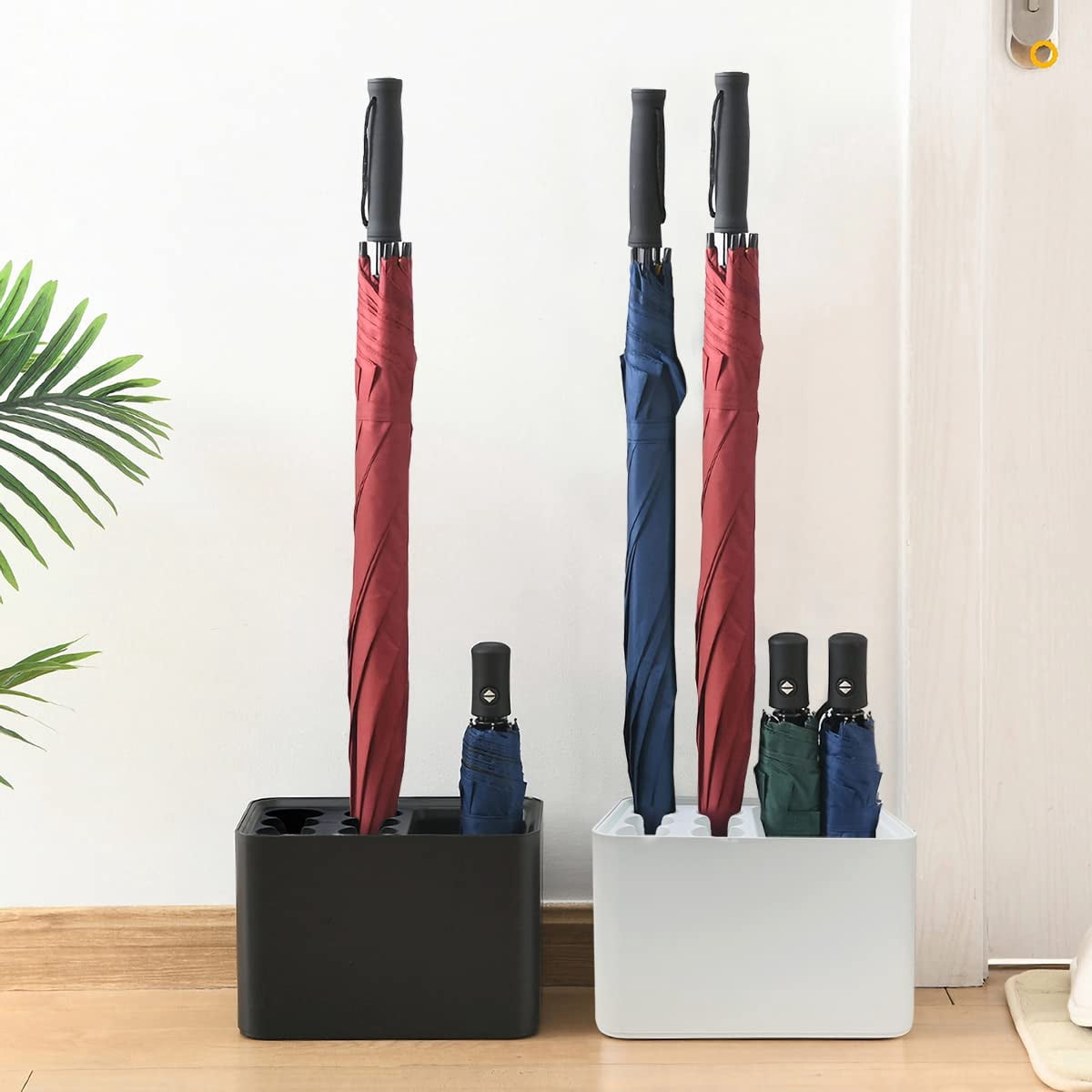 Umbrella Stand Rack Holder With Drip Tray For Entryway Corner Space Saving Organizer Home Office Decor Stored 10 (black)