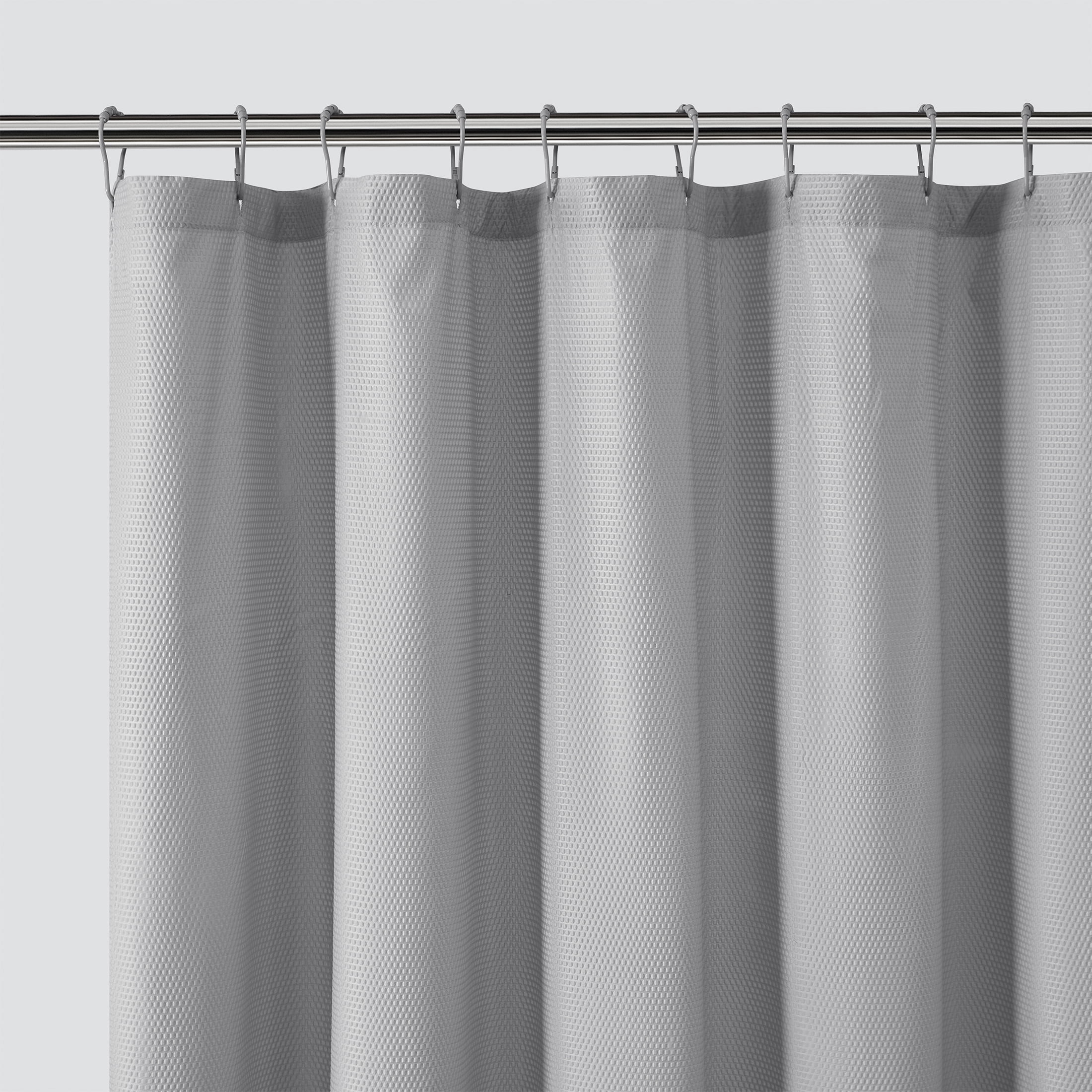 Mainstays 15-Piece Grey Solid Polyester Shower Curtain Bath Set, 70" x 72"