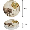 thumbnail image 1 of POGLIP Sunflowers Elephant Set of 6 Round Coaster for Drinks, Absorbent Ceramic Stone Coasters Cup Mat with Cork Base for Home Kitchen Room Coffee Table Bar Decor, 1 of 5