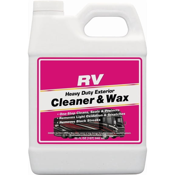 Gel Gloss RV Professional Grade One Step Carnauba Cleaner Wax - Cleans, Protects & Enhances RVs - Restores Color & Shine - UV Inhibitors - Ideal for Scuff Marks - Use by Hand or Buffer - 32 oz